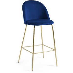 Изображение товара Барный стул Mystere синий бархат 76 см La Forma (ex Julia Grup) арт.071380