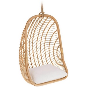 Изображение товара Кресло подвесное на стойке La Forma (ex Julia Grup) Ekaterina (Белый/ Ротанг,Акрил,Веревка,Пена)