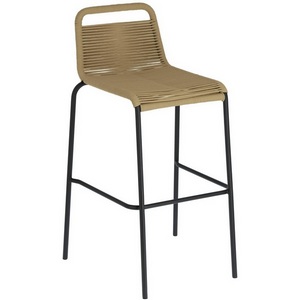 Изображение товара Барный стул La Forma (ex Julia Grup) Lambton (Коричневый,Бежевый,Черный/ Сталь,Веревка,Металл)