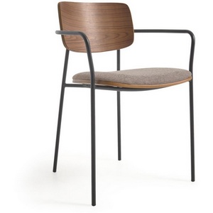 Изображение товара Обеденный стул La Forma (ex Julia Grup) Maureen (Коричневый/ Ясень,Шпон ореха,Дерево,Шпон,Металл,Пена)