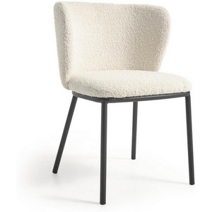 Изображение товара Стул Ciselia из белой ткани букле и черного металла La Forma (ex Julia Grup) арт.108355