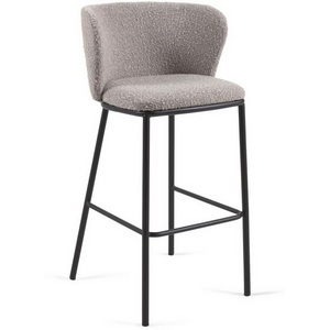 Изображение товара Барный стул Ciselia светло-серый из ткани букле и металла 102 см La Forma (ex Julia Grup) арт.110409