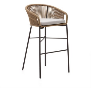 Изображение товара Барный стул La Forma (ex Julia Grup) Yanet (Бежевый,Серый/ Веревка,Пенополиуретан)