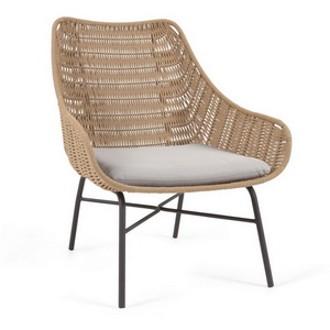 Изображение товара Кресло из ротанга La Forma (ex Julia Grup) Abeli (Бежевый,Серый/ Пена,Веревка,Сталь)