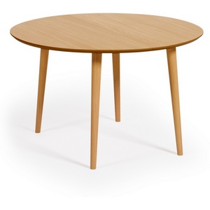 Изображение товара Раздвижной стол с цельной вставкой Oakland из МДФ с дубовым шпоном и ножками из массива каучука D120(200)x120 с La Forma (ex Julia Grup) 114620 (круглая столешница, 4 ножки)