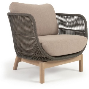 Изображение товара Кресло из ротанга La Forma (ex Julia Grup) Catalina (Серый,Зеленый/ Акация,Веревка,Пена,Алюминий)