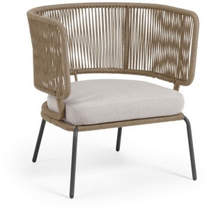 Изображение товара Кресло из ротанга La Forma (ex Julia Grup) Nadin (Бежевый/ Веревка,Пена,Сталь)