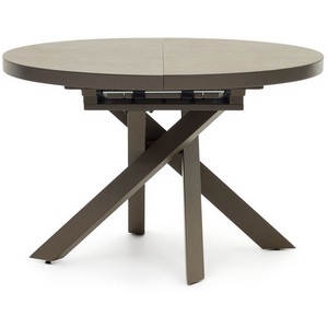 Изображение товара Стол вставка-бабочка обеденный La Forma (ex Julia Grup) Vashti (Коричневый/МДФ, Керамика, Сталь) (круглая столешница, 4 ножки)