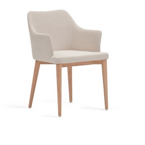 Изображение товара Стул Croft из бежевой синели с ножками из массива ясеня La Forma (ex Julia Grup) арт.148331