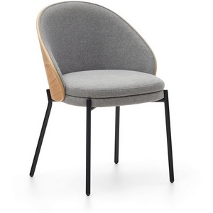 Изображение товара Обеденный стул La Forma (ex Julia Grup) Eamy (Серый/ Шпон,Ясень,Сталь)
