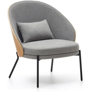 Изображение товара Кресло Eamy светло-серое из шпона ясеня с натуральной отделкой La Forma (ex Julia Grup) арт.150956