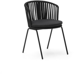 Изображение товара Saconca Садовый стул из шнура и стали с черной окраской La Forma (ex Julia Grup) арт.157209