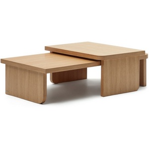 Изображение товара Стол с деревянной столешницей с сосновой столешницей La Forma (ex Julia Grup) Oaq (МДФ, Сосна, ДСП) (прямоугольная столешница, I I-образная опора)