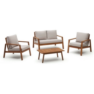 Изображение товара Frares Комплект 2-местный диван, 2 кресла и журнальный столик из массива акации La Forma (ex Julia Grup) арт.158152