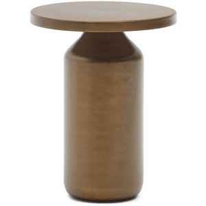 Изображение товара Журнальный стол La Forma (ex Julia Grup) Liuva (Матовый, Медный/Металл) (круглая столешница, О-образная опора)