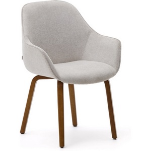 Изображение товара Aleli Стул из бежевой синели и ножками из ясеня с отделкой под орех La Forma (ex Julia Grup) арт.179264