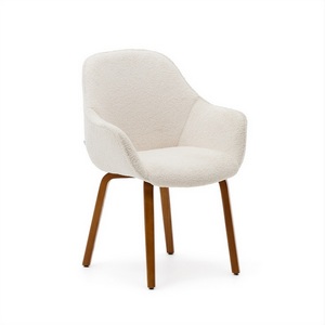 Изображение товара Aleli Стул из белой синели и ножками из ясеня с отделкой под орех La Forma (ex Julia Grup) арт.179266