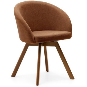 Изображение товара Marvin Поворотный стул из коричневой синели с ножками из ясеня La Forma (ex Julia Grup) арт.181481