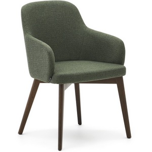 Изображение товара Стул Nelida из зеленой синели с ножками в темной отделке La Forma (ex Julia Grup) арт.181608