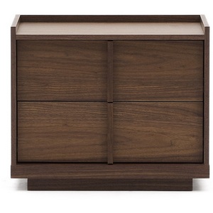Изображение товара Прикроватная тумбочка Onix 2 ящика шпон ореха в темной отделке 60 x 59 см арт.205362