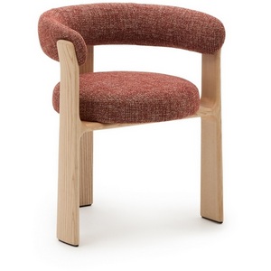 Изображение товара Granite Стул на 3 ножках из терракотового шенилла и массива ясеня в натуральной отделке La Forma (ex Julia Grup) арт.207761