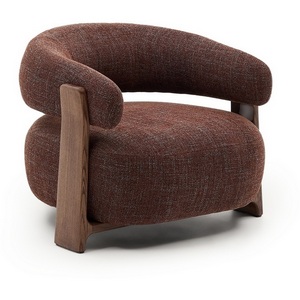 Изображение товара Granite Кресло из коричневого шенилла и массива ясеня в отделке орех арт.207787