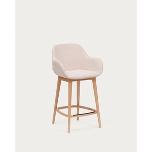 Изображение товара Полубарный стул Konna бежевого цвета с ножками из массива ясеня в светлой отделке, 65 см La Forma (ex Julia Grup) арт.216142