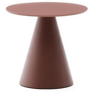 Изображение товара Приставной столик Wilshire из стали с закаленным стеклом с матовой терракотовой отделкой D35 см La Forma (ex Julia Grup) 299294