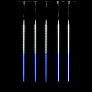 Изображение товара Гирлянда Тающие 5шт по 100см, 24В, Бело-Синих Светодиодов, Провод Черный ПВХ, IP55 Laitcom Сосульки CCL480-10-1WB