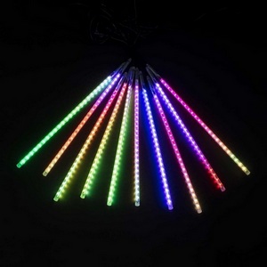 Изображение товара Гирлянда Тающие 10шт по 50см, 24В, Разноцветных Светодиодов, Провод Черный ПВХ, IP55 Laitcom Сосульки CCL600-10-1M