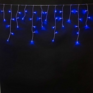 Изображение товара Гирлянда Бахрома на Батарейках 3 х 0,5 м Синяя, LED, Провод Прозрачный Силикон, IP65 Laitcom ECC100-10-8B