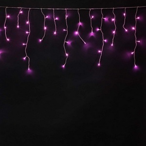 Изображение товара Гирлянда Бахрома на Батарейках 3 х 0,5 м Фиолетовая, LED, Провод Прозрачный Силикон, IP65 Laitcom ECC100-10-8BP