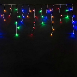 Изображение товара Гирлянда Бахрома на Батарейках с Таймером 3 х 0,5 м Разноцветная, LED, Провод Прозрачный Силикон, IP65 Laitcom ECC100-10-8M
