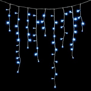 Изображение товара Гирлянда Бахрома x 0,9 м Небесно-Голубая 220В, LED, Провод Прозрачный Силикон, IP65 Laitcom ECC348-10-2SB