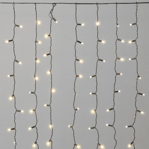 Изображение товара Гирлянда проводная Занавес Облегченный c колпачком 2 x 1 м тепло-белый 220В, 200 LED, провод черный каучук 2,3мм, IP65 Laitcom ECO200NOT-1-2WW