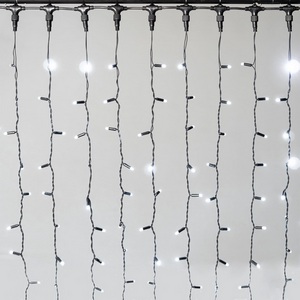 Изображение товара Гирлянда Занавес 2 x 2 м белый 220В, 400 LED, провод черный каучук 2,3мм, IP65 Laitcom ECO402-1-2W