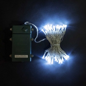 Изображение товара Гирлянда Нить на Батарейках с Таймером 10м Белая, LED, Провод Прозрачный Силикон, IP65 Laitcom Нити (на ёлку) EST100-4W10-8W