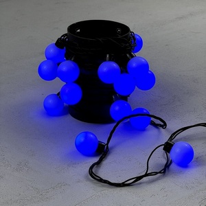 Изображение товара Гирлянда «Шарики» 5м синяя 220В, 20 LED, провод черный каучук, IP65 Laitcom HB20-1-2B