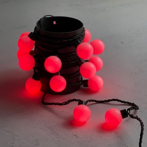 Изображение товара Гирлянда «Шарики» 5м Красная 220В, 20 LED, провод черный каучук, IP65 Laitcom HB20-1-2R