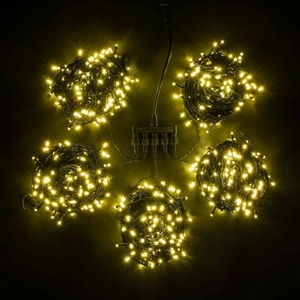 Изображение товара Комплект Тепло-Белых Нитей по 20м с Мерцанием Белого Диода, LED, Провод Черный ПВХ, IP54 Laitcom На деревья KDD1000BLW-11-1WW