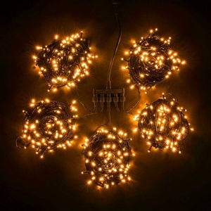 Изображение товара Комплект Желтых Нитей по 20м с Мерцанием Белого Диода, LED, Провод Черный ПВХ, IP54 Laitcom На деревья KDD1000BLW-11-1Y