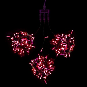 Изображение товара Комплект 3 Красных Нити по 20м, LED, Провод Черный ПВХ, IP54 Laitcom На деревья KDD600-11-1R
