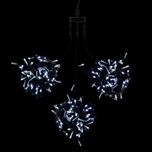 Изображение товара Комплект 3 Белых Нити по 20м, LED, Провод Черный ПВХ, IP54 Laitcom На деревья KDD600-11-1W