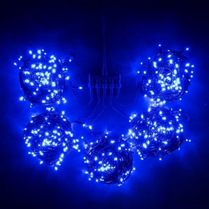 Изображение товара Комплект Синих Нитей по 20м, LED, Провод Черный Силикон, IP65 Laitcom На деревья KFT900-2W11-1B