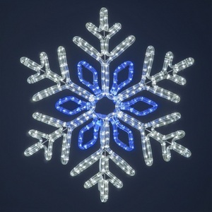 Изображение товара Светодиодная снежинка "Кристалл" диаметр 0,7м бело-синяя, дюралайт на металлическом каркасе, IP65 Laitcom LC-13093