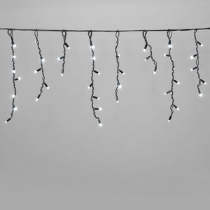 Изображение товара Гирлянда Бахрома 3,1 x 0,5 м белая 24В, 120 LED, провод черный каучук, IP65 Laitcom LL120-1-1W