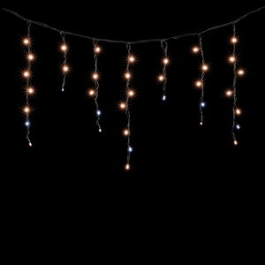 Изображение товара Гирлянда Бахрома 3,1 x 0,5 м Экстра Тепло-Белая с Мерцанием Белого Диода 220В, LED, Провод Черный Каучук, IP65 Laitcom LL120BLW-1-2EWW