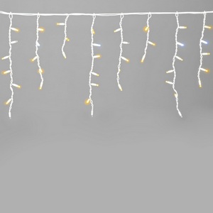 Изображение товара Гирлянда Бахрома 3,1 x 0,5 м желтая с мерцанием белого диода 220В, 120 LED, провод белый каучук, IP65 Laitcom LL120BLW-8-2Y