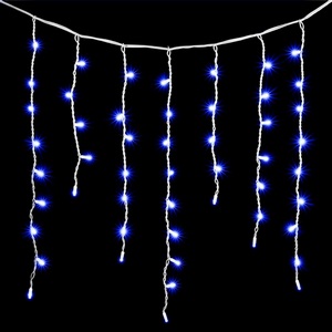 Изображение товара Гирлянда Бахрома 3,2 х 0,9 м Синяя, LED, Белый Провод Каучук, IP65 Laitcom LL168-8-2B