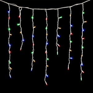 Изображение товара Гирлянда Бахрома 3,2 x 0,9 м Разноцветная 220В, LED, Провод Белый Каучук, IP65 Laitcom LL168-8-2M